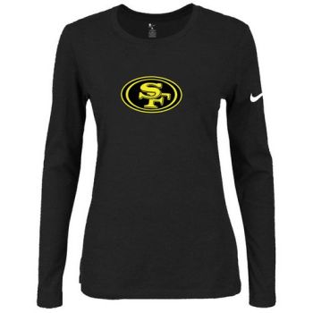 Women's Nike San Francisco 49ers Of The City Long Sleeve Tri-Blend NFL T-Shirt Black-2