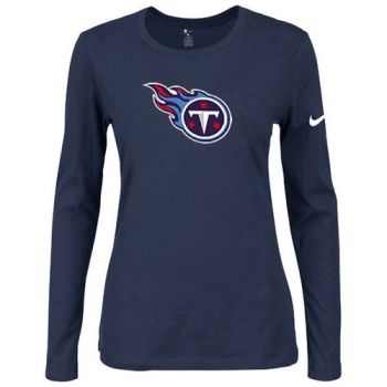 Women's Nike Tennessee Titans Of The City Long Sleeve Tri-Blend NFL T-Shirt Dark Blue