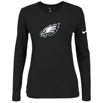 Women's Nike Philadelphia Eagles Of The City Long Sleeve Tri-Blend NFL T-Shirt Black
