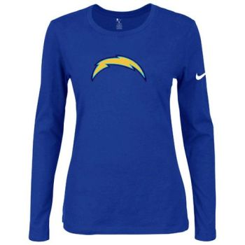 Women's Nike San Diego Chargers Of The City Long Sleeve Tri-Blend NFL T-Shirt Blue