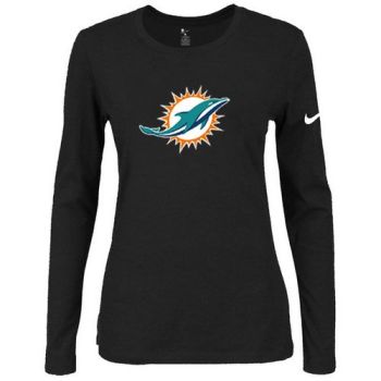 Women's Nike Miami Dolphins Of The City Long Sleeve Tri-Blend NFL T-Shirt Black