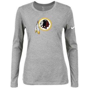 Women's Nike Washington Redskins Of The City Long Sleeve Tri-Blend NFL T-Shirt Light Grey
