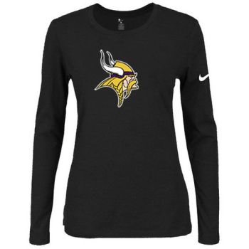 Women's Nike Minnesota Vikings Of The City Long Sleeve Tri-Blend NFL T-Shirt Black