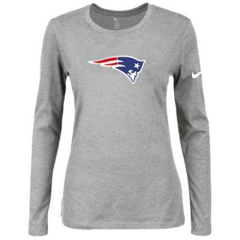 Women's Nike New England Patriots Of The City Long Sleeve Tri-Blend NFL T-Shirt Light Grey