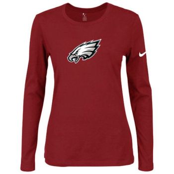 Women's Nike Philadelphia Eagles Of The City Long Sleeve Tri-Blend NFL T-Shirt Red