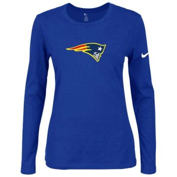 Women's Nike New England Patriots Of The City Long Sleeve Tri-Blend NFL T-Shirt Blue-2