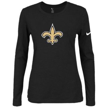 Women's Nike New Orleans Saints Of The City Long Sleeve Tri-Blend NFL T-Shirt Black