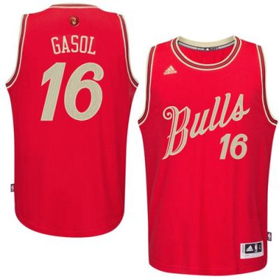 Chicago Bulls #16 Pau Gasol Red 2015-2016 Christmas Day Stitched NBA Jersey