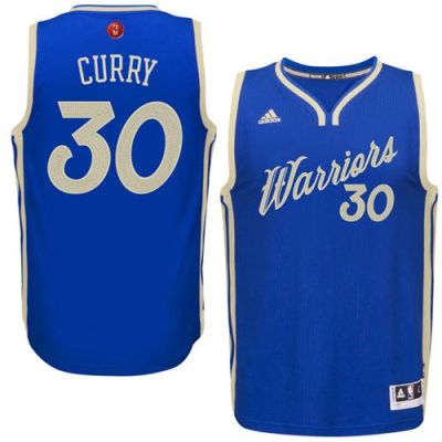 Golden State Warriors #30 Stephen Curry Blue 2015-2016 Christmas Day Stitched NBA Jersey