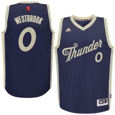 Oklahoma City Thunder #0 Russell Westbrook Navy Blue 2015-2016 Christmas Day Stitched NBA Jersey