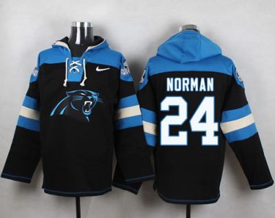 Nike Carolina Panthers #24 Josh Norman Black Player Pullover NFL Hoodie