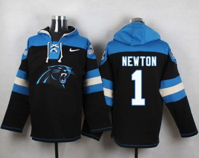 Nike Carolina Panthers #1 Cam Newton Black Player Pullover NFL Hoodie