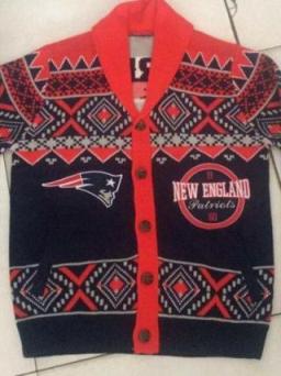 Nike Patriots Blank Navy Blue Red Men's Ugly Sweater