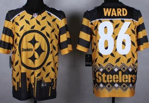 Nike Pittsburgh Steelers #86 Hines Ward Gold Men's Stitched NFL Elite Noble Fashion Jersey