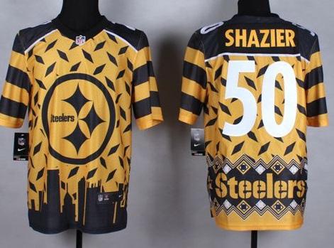 Nike Pittsburgh Steelers #50 Ryan Shazier Gold Men's Stitched NFL Elite Noble Fashion Jersey