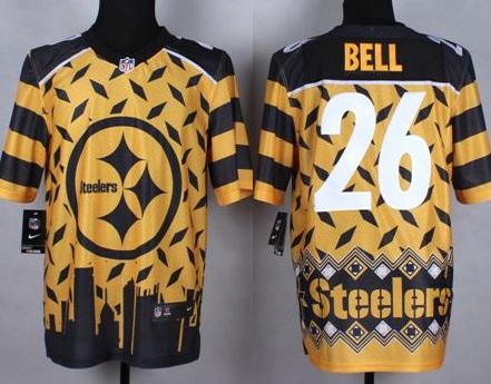 Nike Pittsburgh Steelers #26 Le'Veon Bell Gold Men's Stitched NFL Elite Noble Fashion Jersey