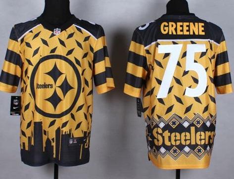 Nike Pittsburgh Steelers #75 Joe Greene Gold Men's Stitched NFL Elite Noble Fashion Jersey