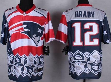 Nike New England Patriots #12 Tom Brady Navy Blue Men's Stitched NFL Elite Noble Fashion Jersey