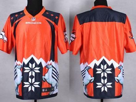 Nike Denver Broncos Blank Orange Men's Stitched NFL Elite Noble Fashion Jersey