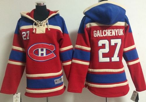 Youth Montreal Canadiens #27 Alex Galchenyuk Red Sawyer Hooded Sweatshirt Stitched NHL Jersey