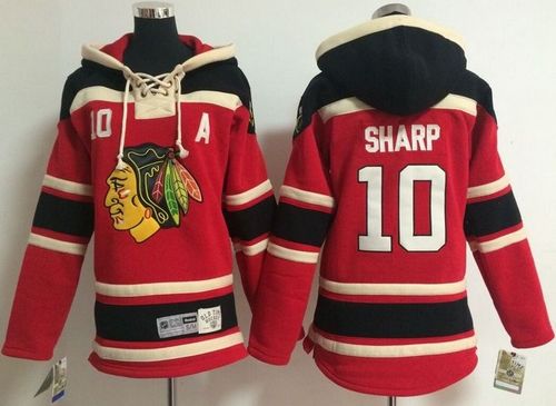 Youth Chicago Blackhawks #10 Patrick Sharp Red Sawyer Hooded Sweatshirt Stitched NHL Jersey