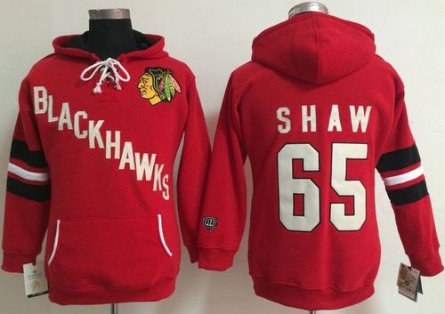Women's Chicago Blackhawks #65 Andrew Shaw Red Old Time Heidi NHL Hoodie