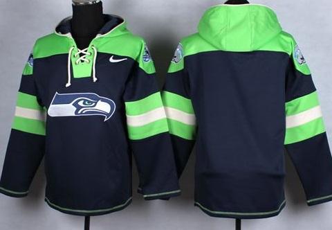 Nike Seattle Seahawks Blank Navy Blue Player Pullover NFL Hoodie