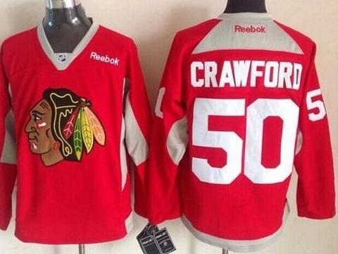 Chicago Blackhawks #50 Corey Crawford Red Hockey Fights Cancer Stitched NHL Jersey