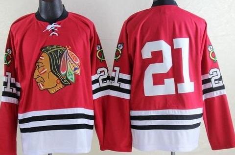 Chicago Blackhawks #21 Stan Mikita Red Mitchell And Ness 1960-61 Throwback Stitched NHL Jersey