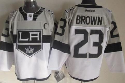 Los Angeles Kings #23 Dustin Brown White Grey 2015 Stadium Series Stitched NHL Jersey