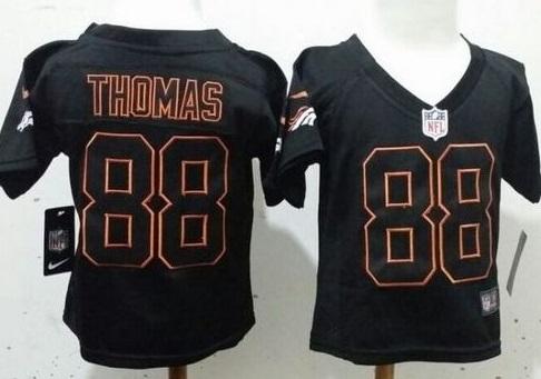 Toddler Nike Denver Broncos #88 Demaryius Thomas Lights Out Black Stitched NFL Elite Jersey