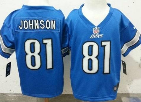 Toddler Nike Detroit Lions #81 Calvin Johnson Blue Team Color Stitched NFL Elite Jersey