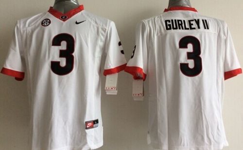 Youth Georgia Bulldogs #3 Todd Gurley II White Stitched NCAA Jersey