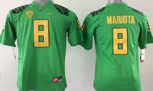 Youth Oregon Ducks #8 Marcus Mariota Green Stitched NCAA Jersey