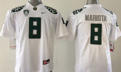 Youth Oregon Ducks #8 Marcus Mariota White Limited Stitched NCAA Jersey