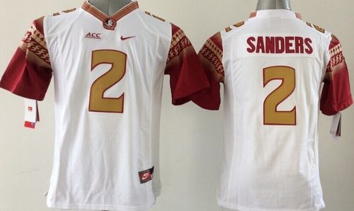 Youth Florida State Seminoles #2 Deion Sander White Limited Stitched NCAA Jersey