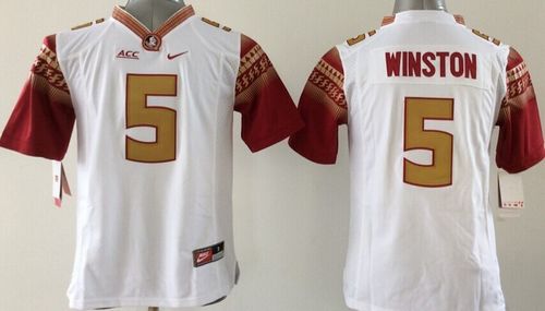 Youth Florida State Seminoles #5 Jameis Winston White Limited Stitched NCAA Jersey