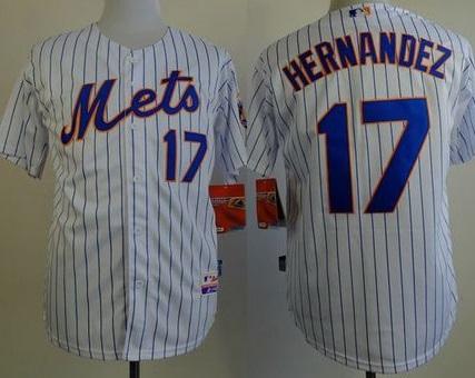 New York Mets #17 Keith Hernandez White(Blue Strip) Home Cool Base Stitched Baseball Jersey