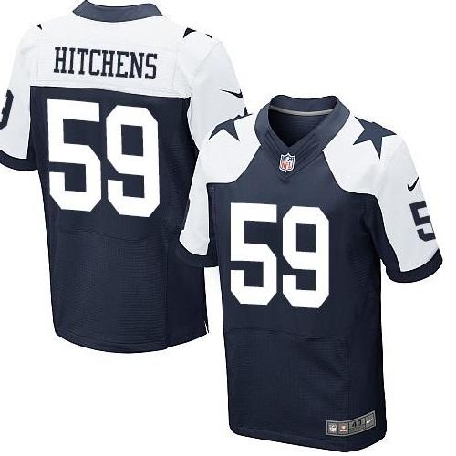 Nike Dallas Cowboys #59 Anthony Hitchens Navy Blue Thanksgiving Throwback Men's Stitched NFL Elite Jersey