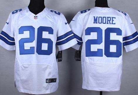 Nike Dallas Cowboys #26 Sterling Moore White Men's Stitched NFL Elite Jersey