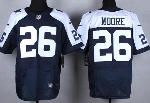 Nike Dallas Cowboys #26 Sterling Moore Navy Blue Thanksgiving Throwback Men's Stitched NFL Elite jersey