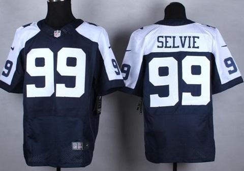 Nike Dallas Cowboys #99 George Selvie Navy Blue Thanksgiving Throwback Men's Stitched NFL Elite Jersey