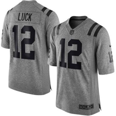 Nike Indianapolis Colts #12 Andrew Luck Gray Men's Stitched NFL Limited Gridiron Gray Jersey
