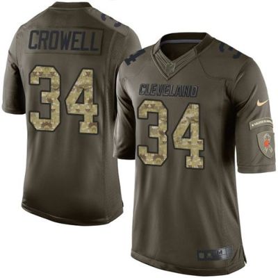 Nike Cleveland Browns #34 Isaiah Crowell Green Men's Stitched NFL Limited Salute To Service Jersey