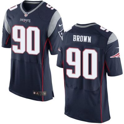 Nike New England Patriots #90 Malcom Brown Navy Blue Team Color Men's Stitched NFL New Elite Jersey