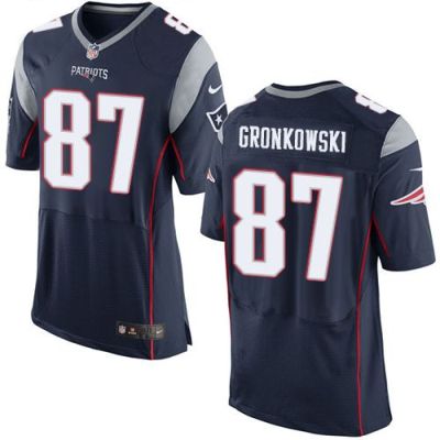 Nike New England Patriots #87 Rob Gronkowski Navy Blue Team Color Men's Stitched NFL New Elite Jersey