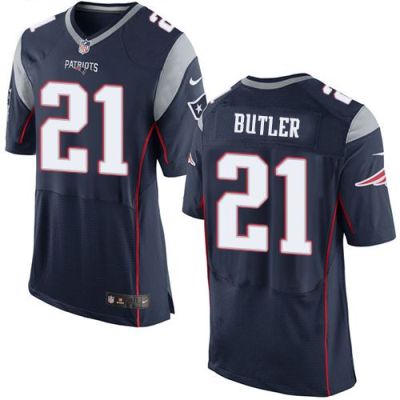 Nike New England Patriots #21 Malcolm Butler Navy Blue Team Color Men's Stitched NFL New Elite Jersey