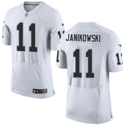 Nike Oakland Raiders #11 Sebastian Janikowski White Men's Stitched NFL New Elite Jersey