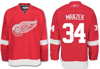 Detroit Red Wings #34 Petr Mrazek Red Stitched NHL Jersey