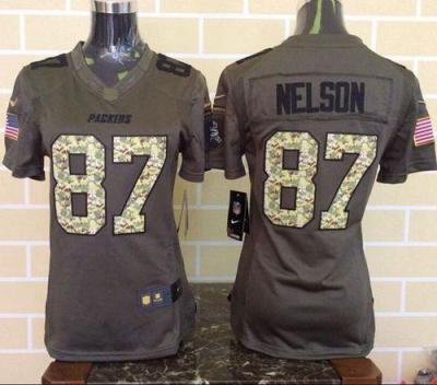 Women Nike Packers #87 Jordy Nelson Green Stitched NFL Limited Salute To Service Jersey